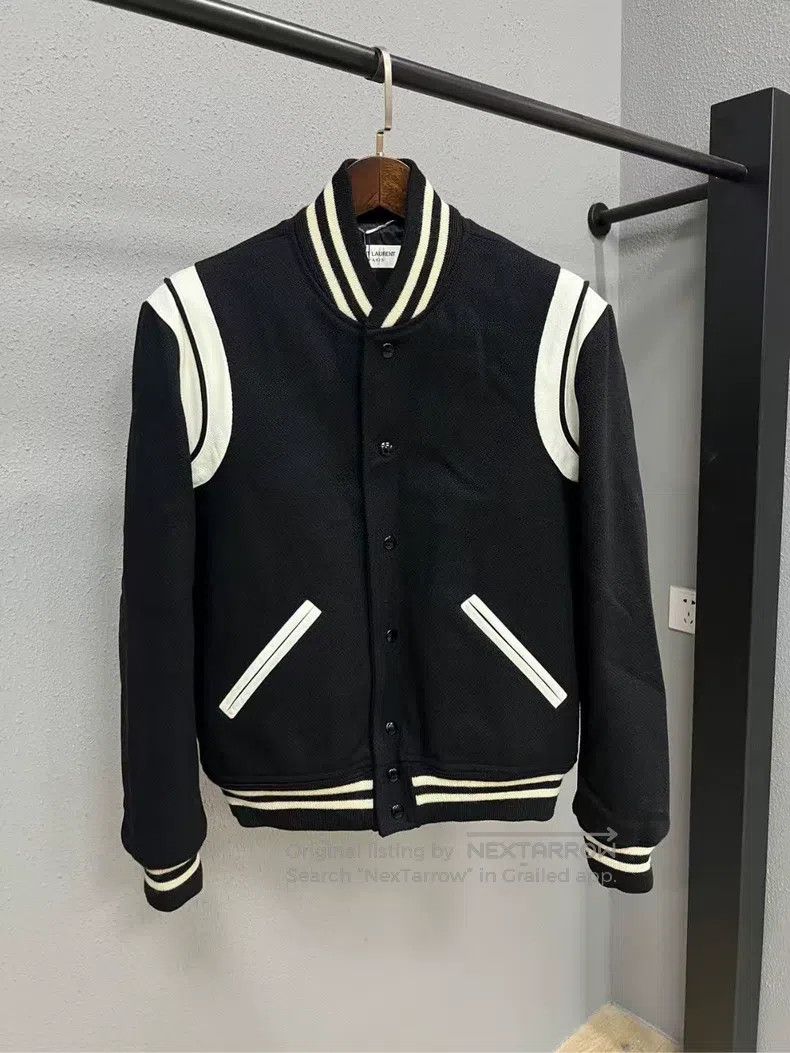 Saint Laurent Paris Saint Laurent Paris Black and White Patchwork Baseball Jac Size US M / EU 48-50 / 2 - 1 Thumbnail