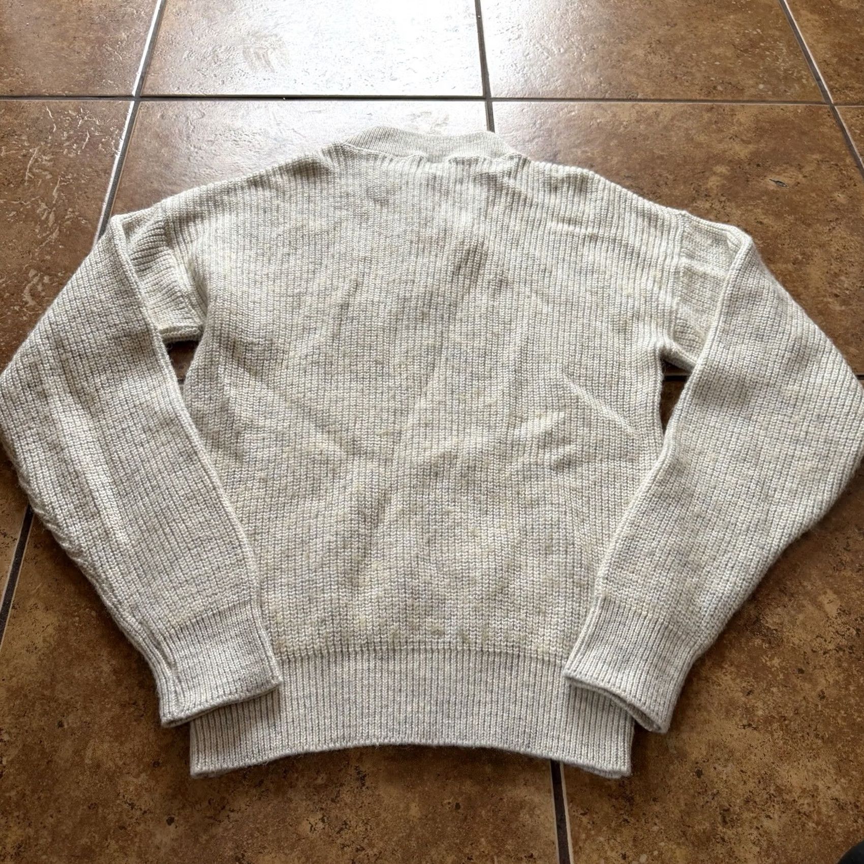 Vintage VTG LL Bean High Trek Yarn Knit Sweater FISHING Henley Neck Mens Hiking Pullover Crewneck Mock Neck Knitted Wool Blend Fall Winter Casual Travel Size US S / EU 44-46 / 1 - 5 Thumbnail