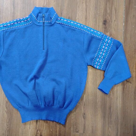 Meister Vintage Meister Nordic Neon Zipper Sweater Jumper Wool Blend Size L / US 10 / IT 46 - 3 Thumbnail