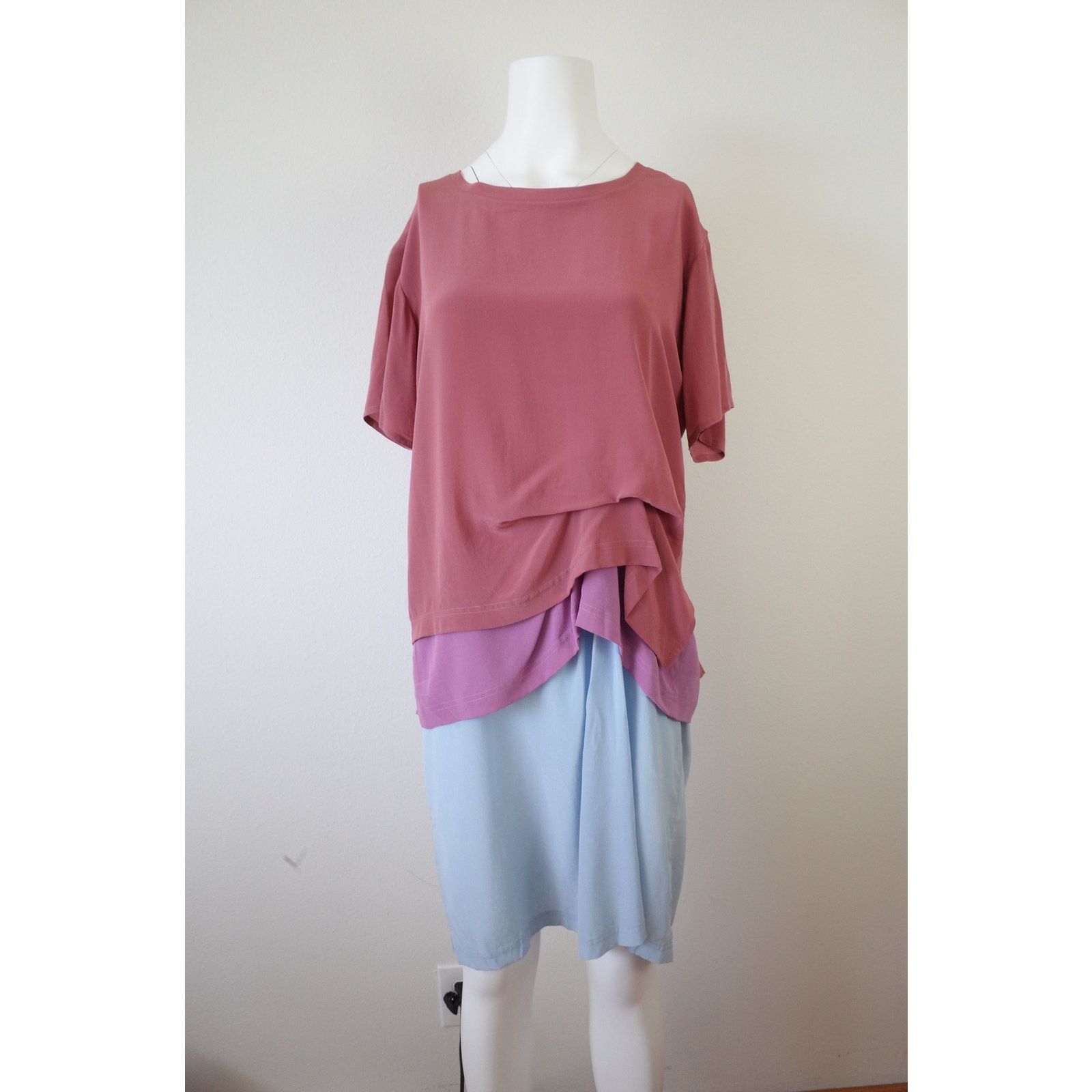 Sies Marjan Sies Marjan Silk Dress Short Sleeve Tiered Layered 4 Size S / US 4 / IT 40 - 4 Thumbnail