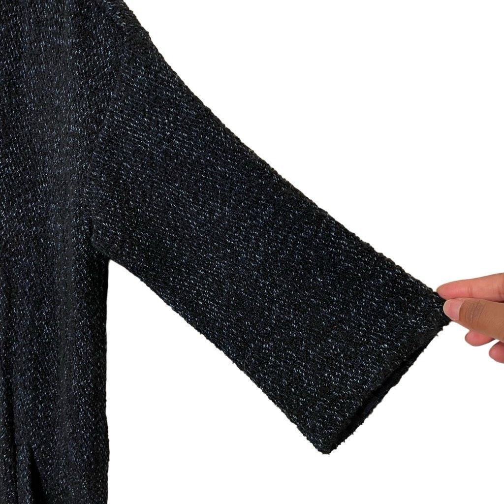Eileen Fisher The Fisher Project Womens Boucle Jacket M Navy Open Front 3/4 Sleeve Collarless Size M / US 6-8 / IT 42-44 - 6 Thumbnail