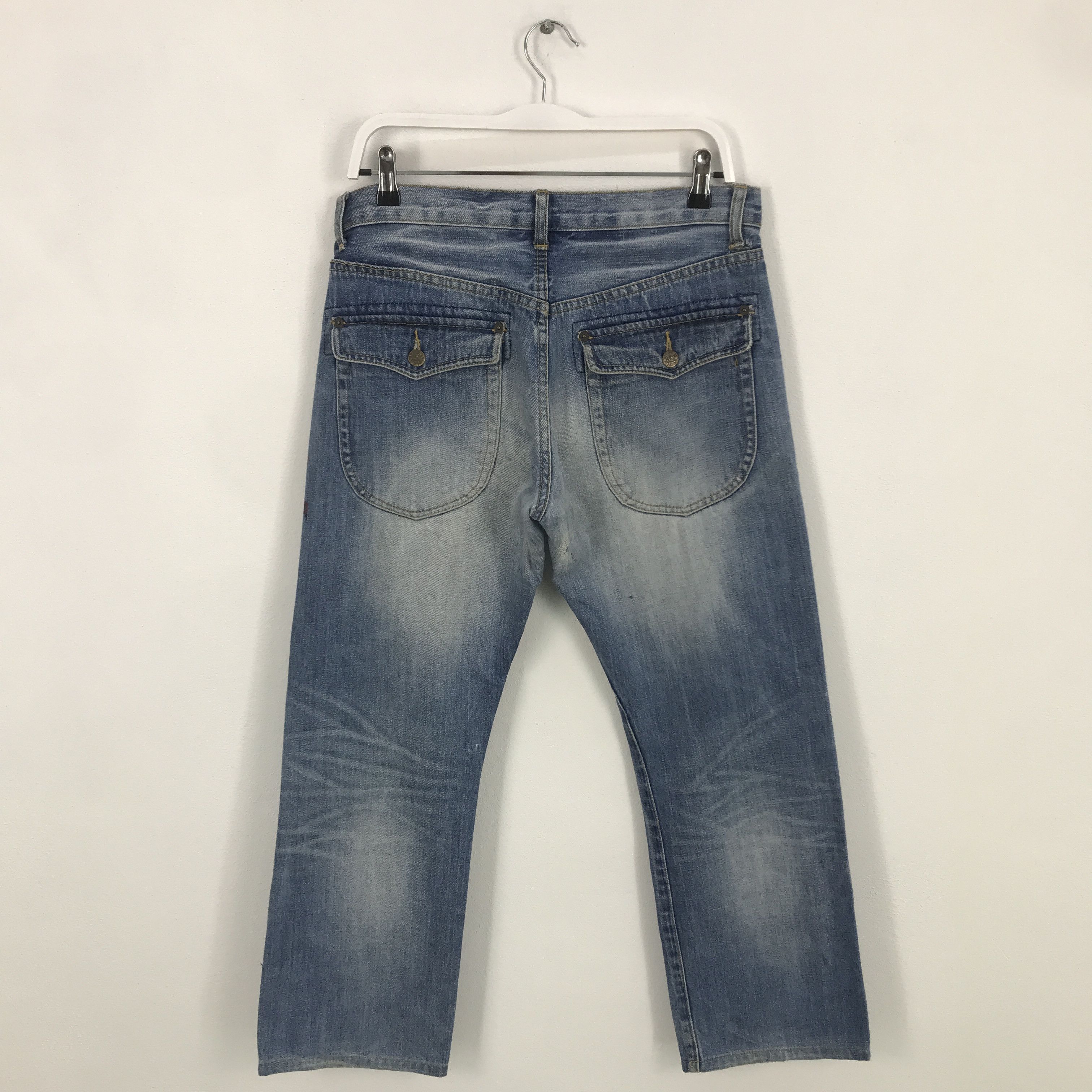Japanese Brand Fish Koi Distressed Style Denim Jeans Size US 31 - 3 Thumbnail