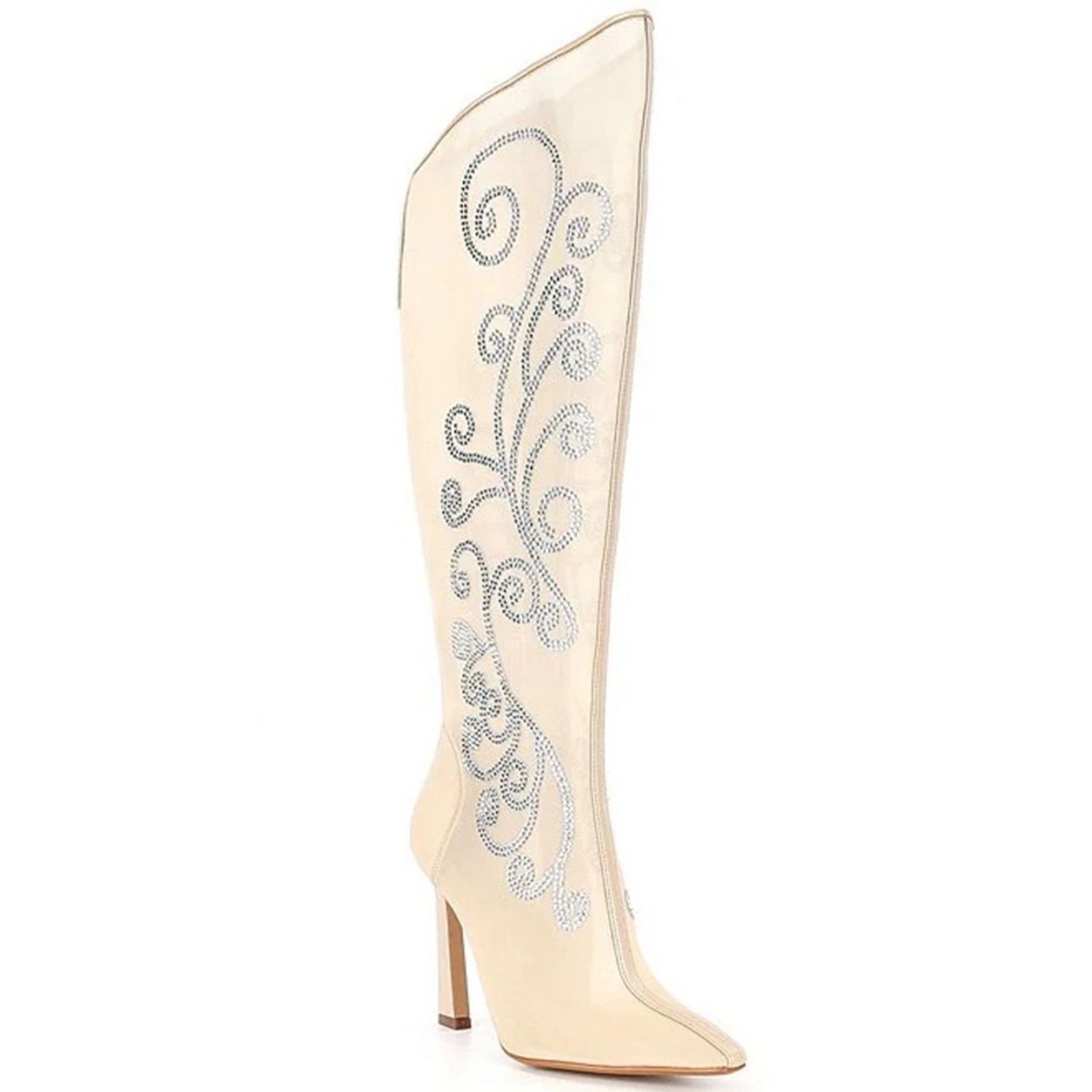 Gianni Valentino Gianni Bini Women's Heeled Boots Size 8 Beige with Silver Size US 8 / IT 38 - 1 Thumbnail