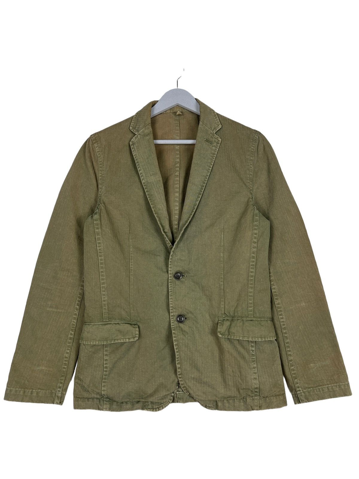 Lounge Lizard 🔥 LOUNGE LIZARD HARRINGBONE TWILL BLAZER JACKET Size US S / EU 44-46 / 1 - 2 Thumbnail