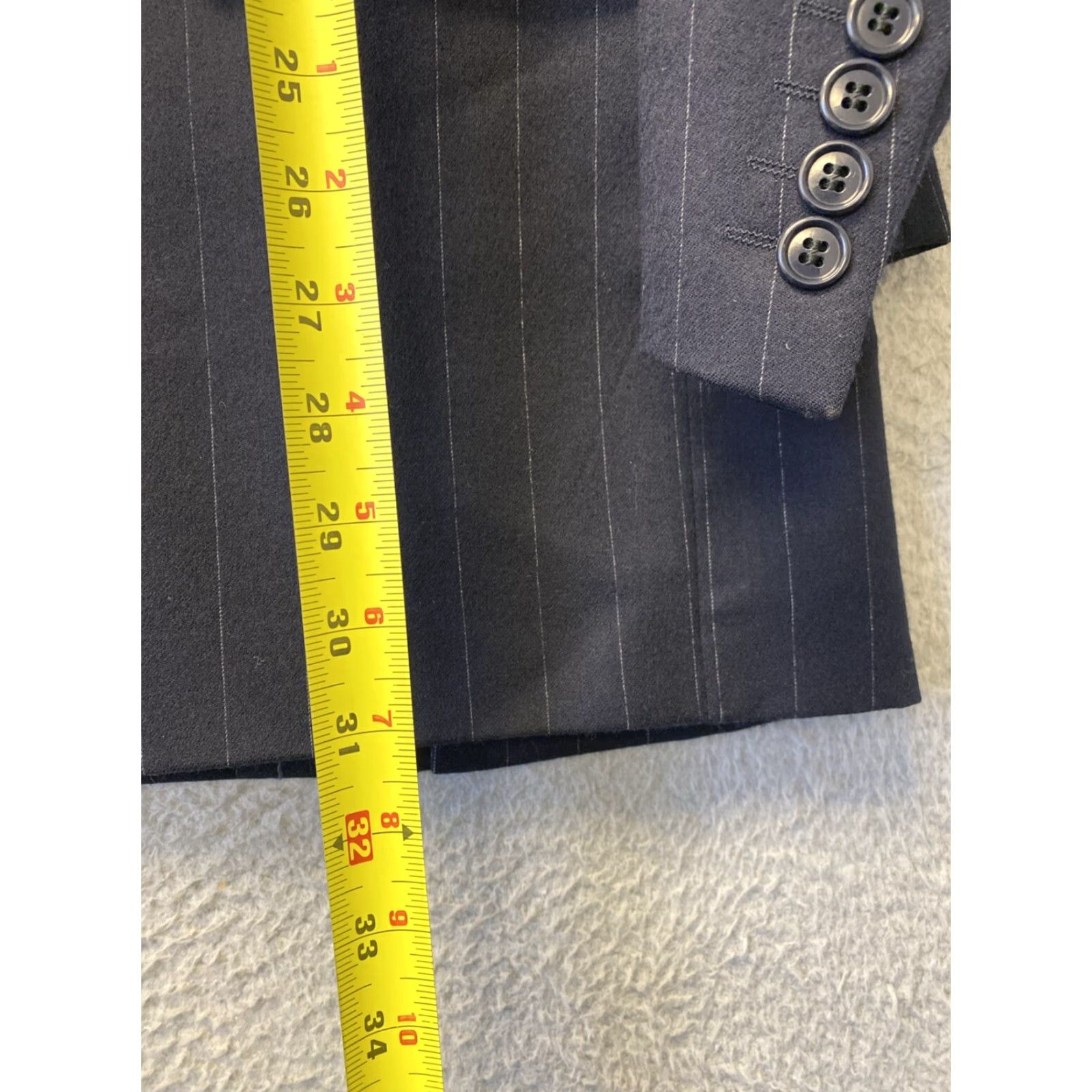 Vintage CERRUTI 1881 Navy Striped Wool Blazer Sport Coat 44R Mens Size 44R - 6 Thumbnail