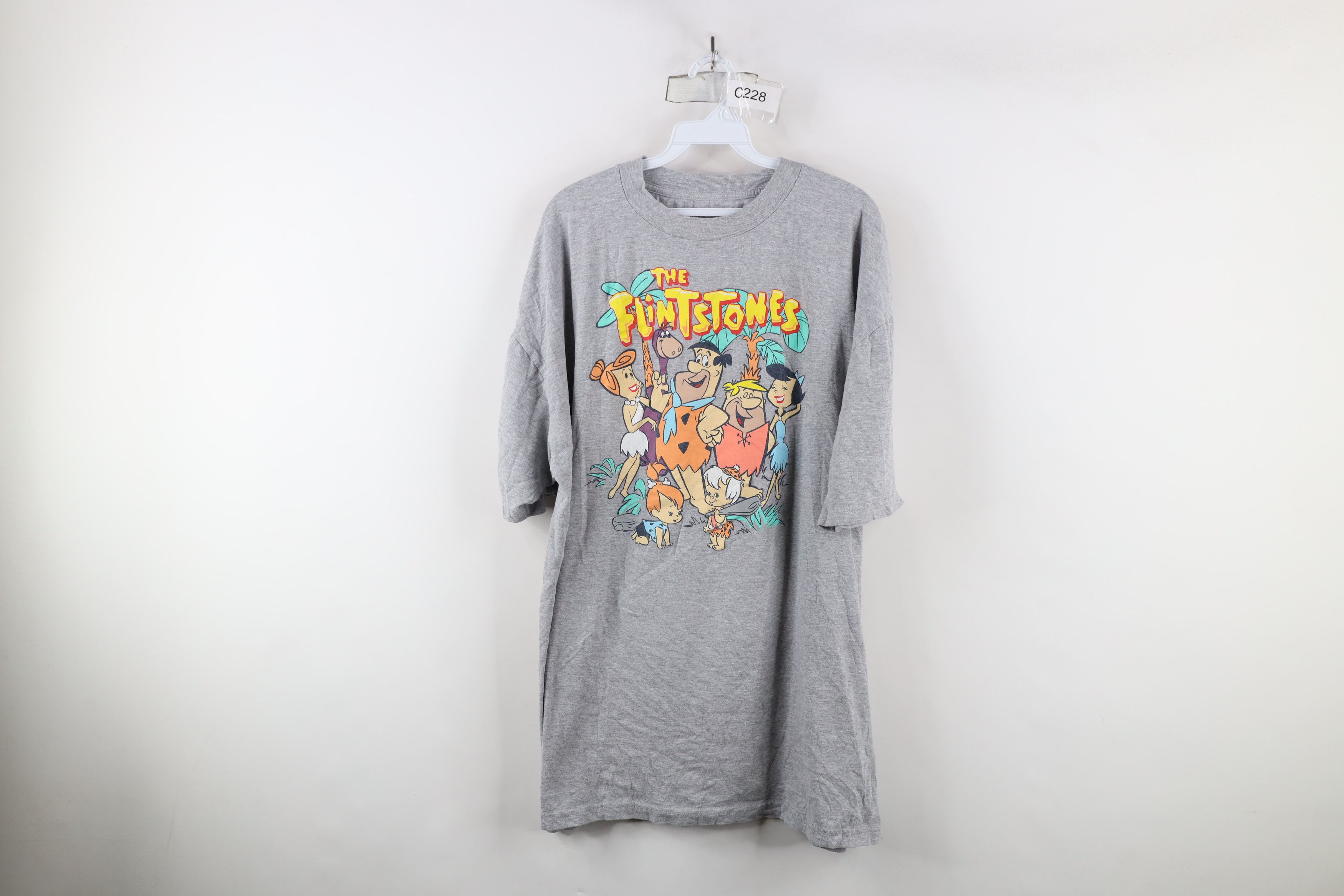 Vintage Retro Y2K The Flintstones Cartoon Short Sleeve T-Shirt Gray Size US XXL / EU 58 / 5 - 1 Thumbnail
