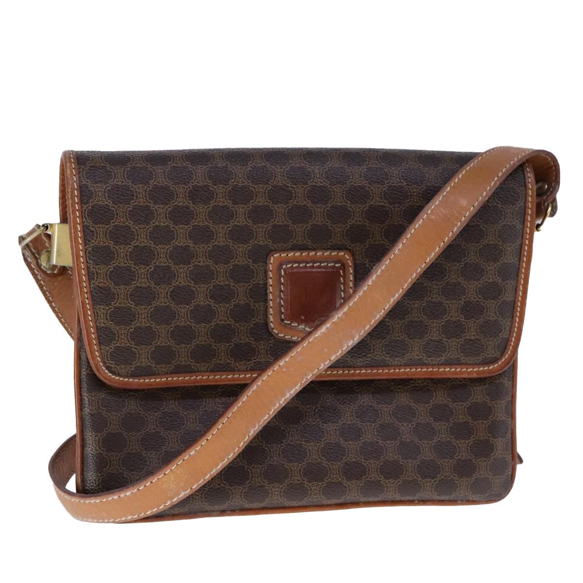 Celine CELINE Macadam Canvas Shoulder Bag Pvc Leather Brown Size ONE SIZE - 1 Thumbnail