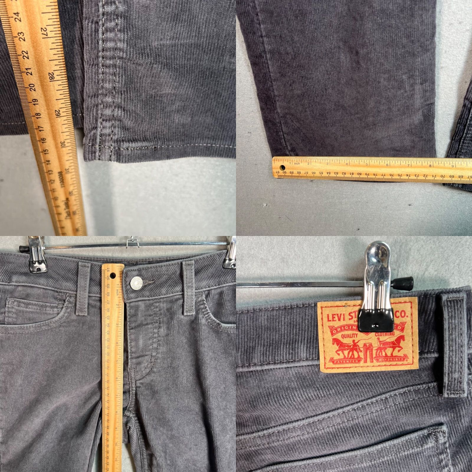 Levi's Levi's Womens Corduroy Boot Jeans - Gray - Size 26 x 32 - LV Superlow Bootcut Cotton Blend Denim, 90s Style, Womens Jeans Size 26" / US 2 / IT 38 - 8 Thumbnail