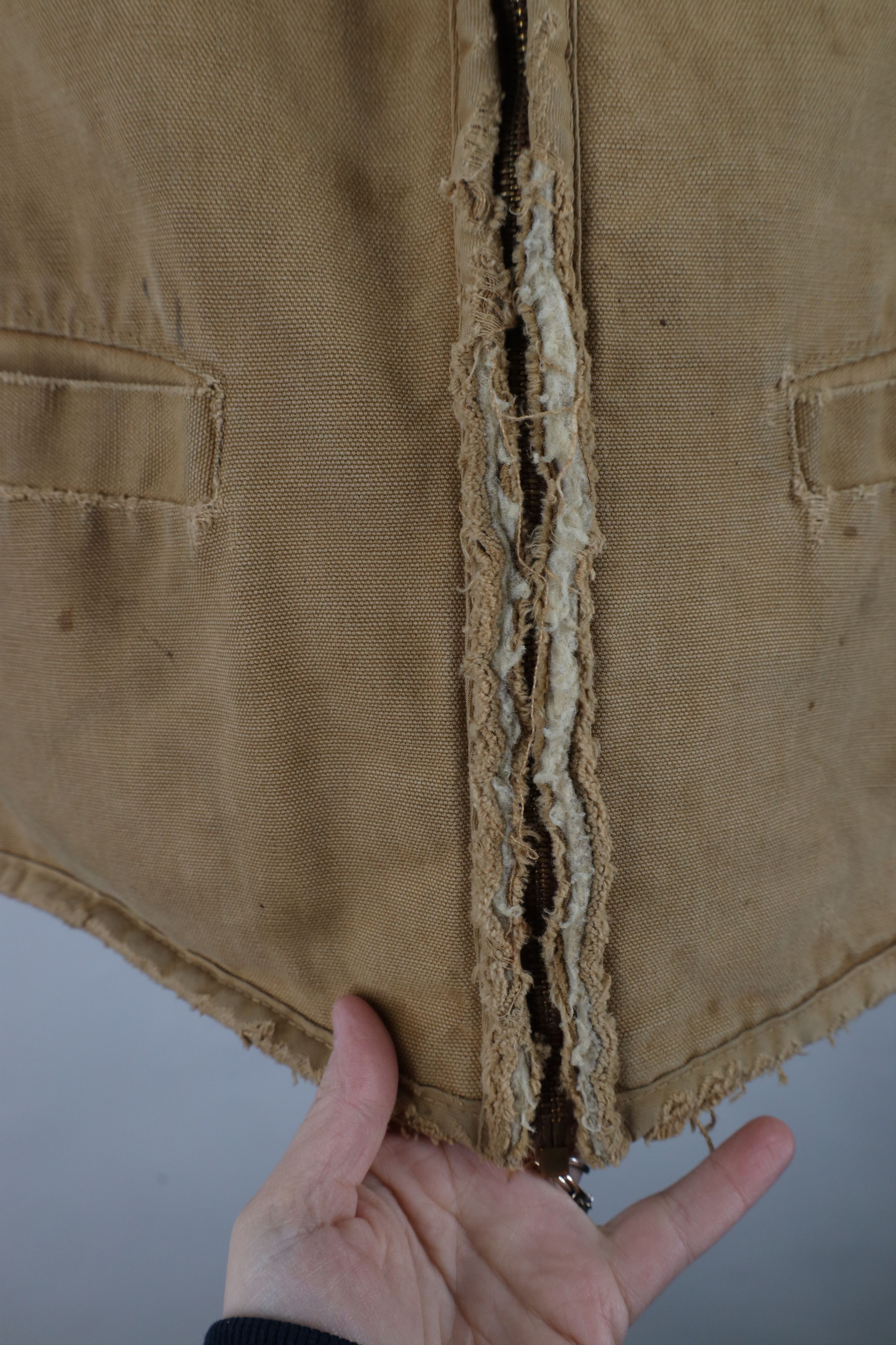 Carhartt Vintage 80s Carhartt Fleece Lined Canvas Vest Jacket USA Size US XL / EU 56 / 4 - 4 Thumbnail