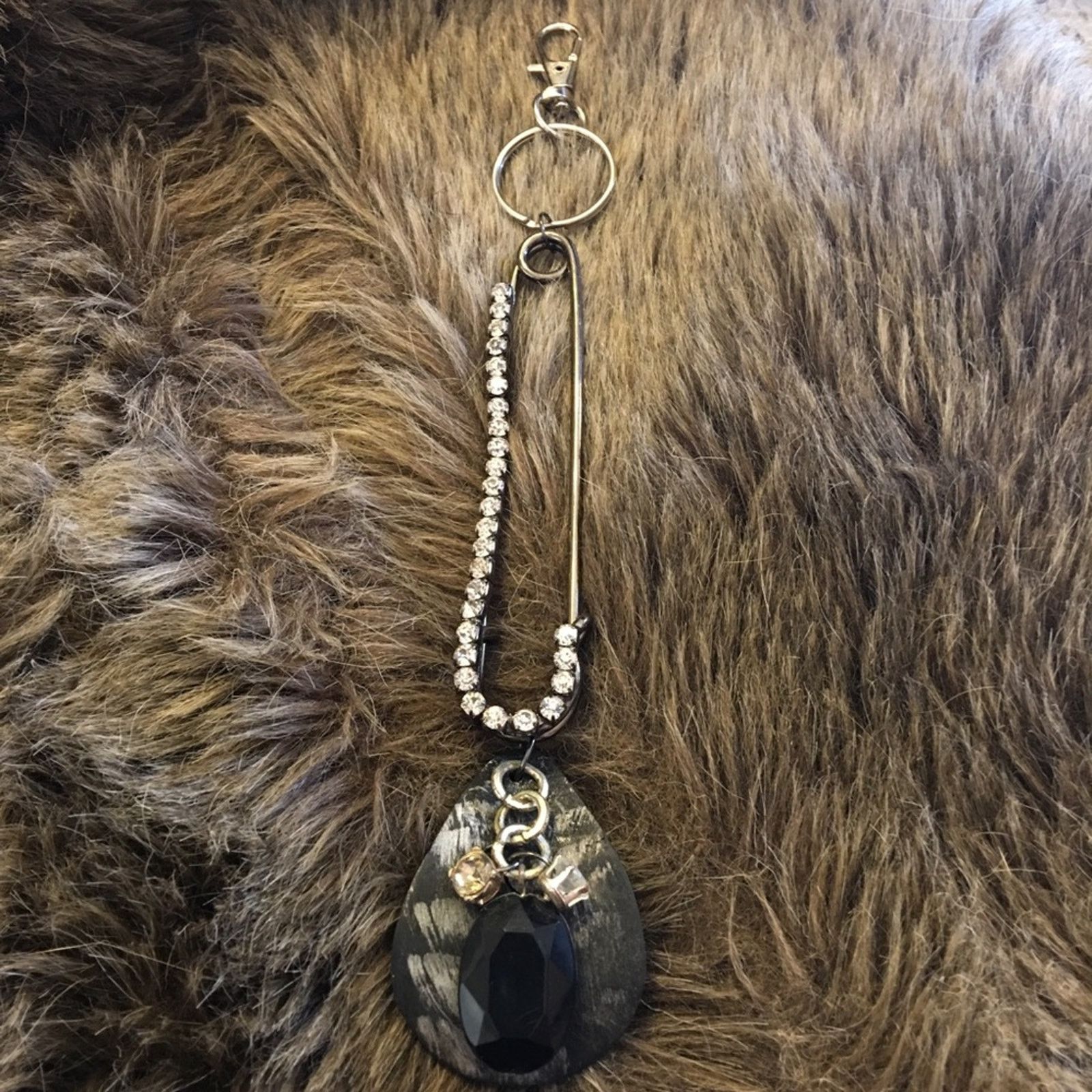 Handmade Vintage repurpose salvaged estate gem keychain Size ONE SIZE - 5 Thumbnail