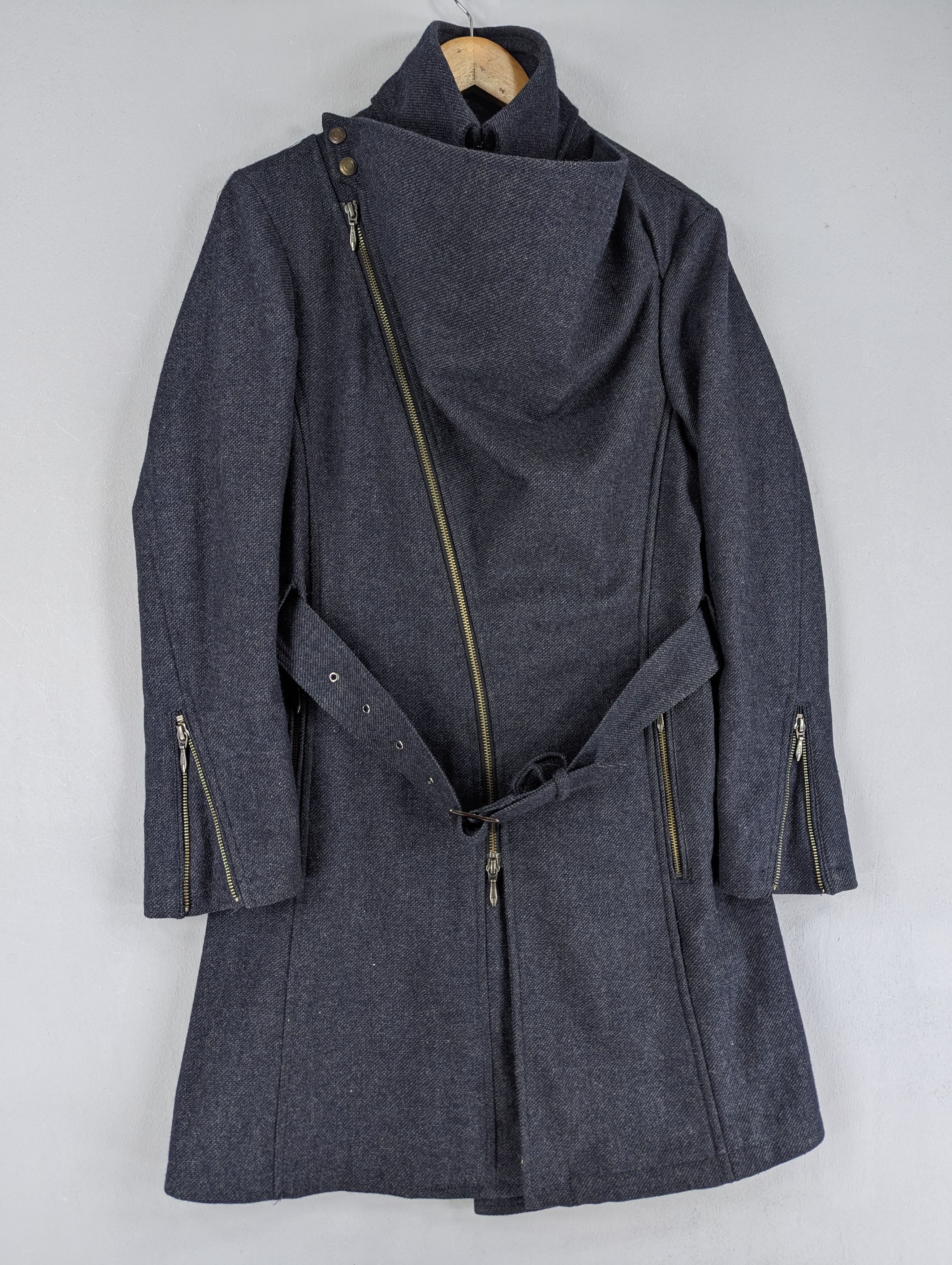 Tornado Mart JapaneseBrand Tornado Mart Wool Twill Drape Coat With Belted Size M / US 6-8 / IT 42-44 - 3 Thumbnail