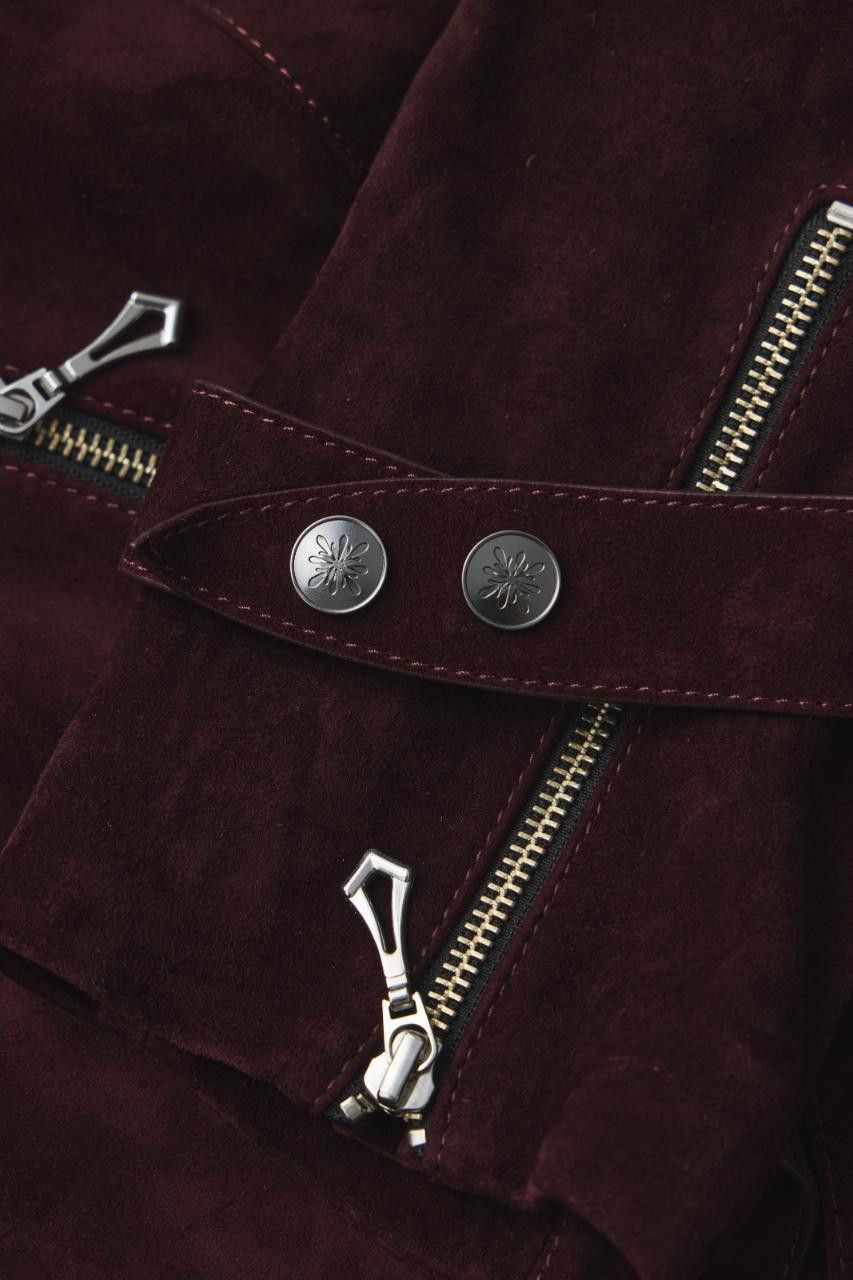 ROCKSTEADY ROCKSTEADY Burgundy Suede Zip-Up Jacket Size US M / EU 48-50 / 2 - 10 Thumbnail