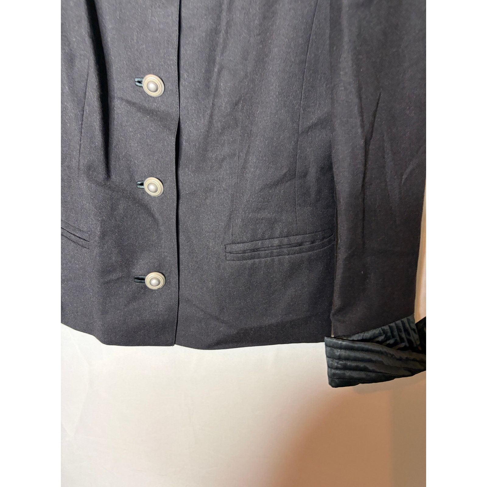 Louis Feraud Vintage Louis Feraud Blazer Jacket Black Minimalist 90s 12 Size XL / US 12-14 / IT 48-50 - 6 Thumbnail