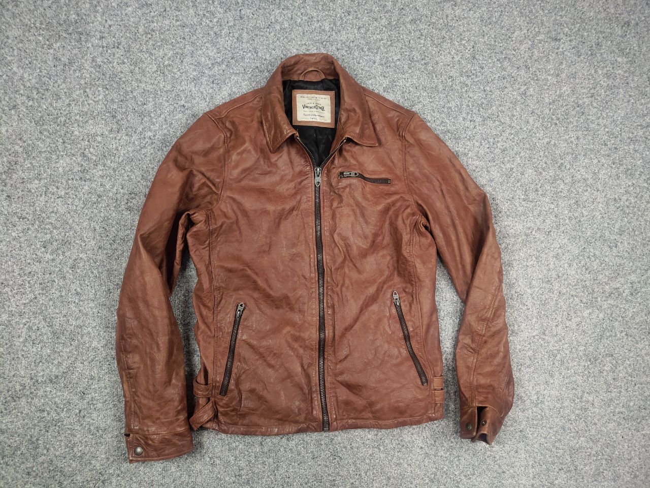 Jack & Jones Vintage jack & jones cognan Perfect Leather brown jacket Size US S / EU 44-46 / 1 - 2 Thumbnail