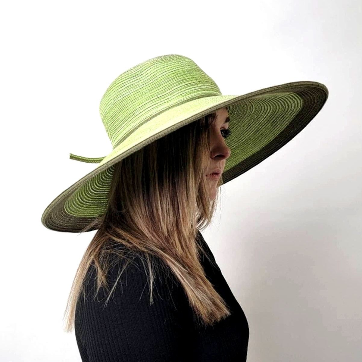 Designer NEW Floppy Light Green Summer Sun Hat Size ONE SIZE - 1 Thumbnail