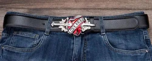Japanese Brand × Vintage Red Heart Arrow Love Buckle Belt Size ONE SIZE - 1 Thumbnail