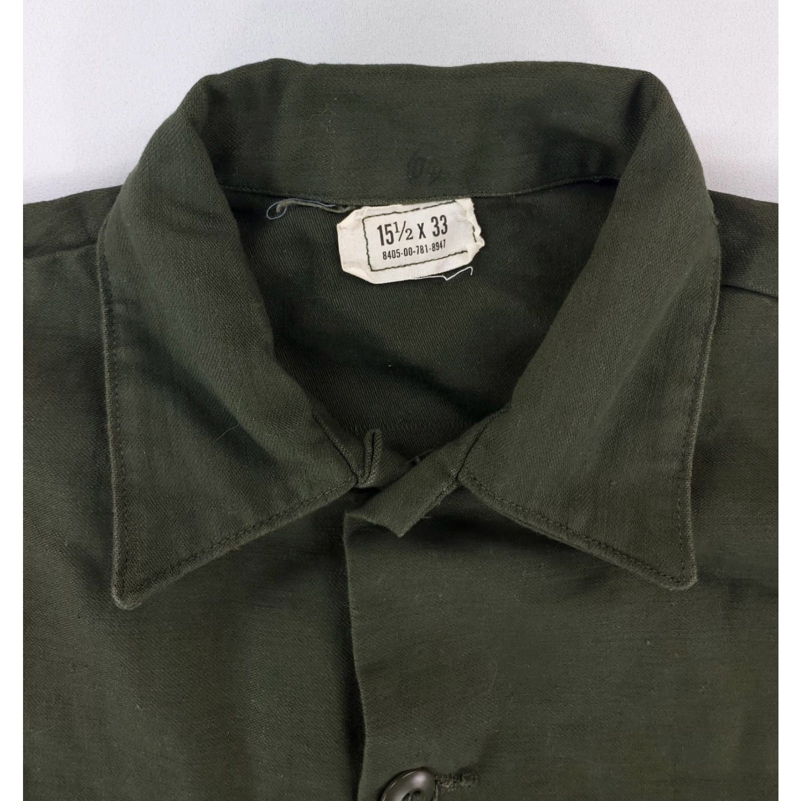 Vintage VINTAGE US Army Button-Up Utility Shirt Green Mens 15.5/33 Long Sleeve 70s Size US L / EU 52-54 / 3 - 2 Thumbnail