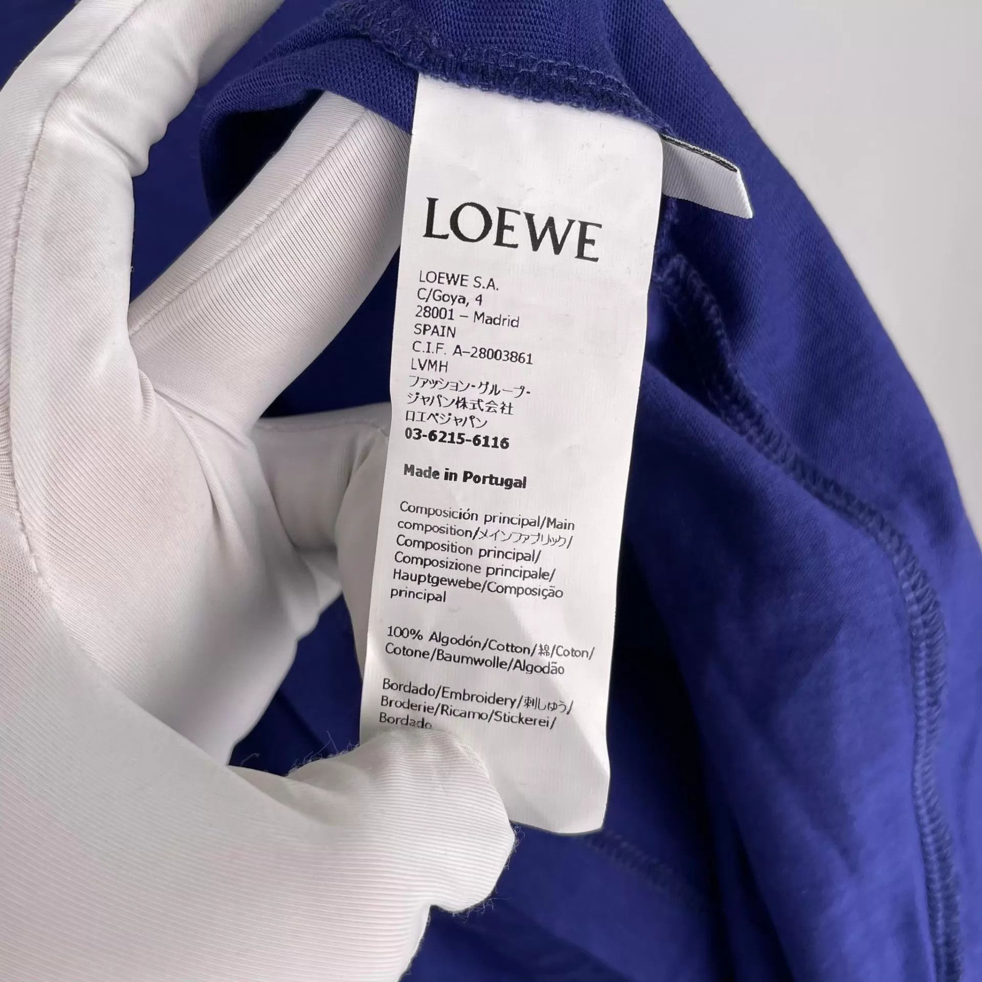 Loewe LOEWE Cotton T-Shirt XL Blue Size US XL / EU 56 / 4 - 6 Thumbnail