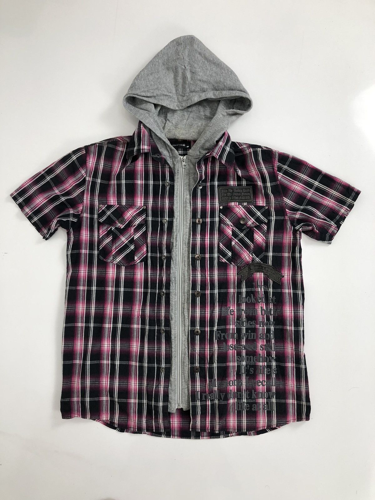 If Six Was Nine Poem DoubleLayer Zipper Hoodie Button Shirt Punk Style Size US M / EU 48-50 / 2 - 2 Thumbnail
