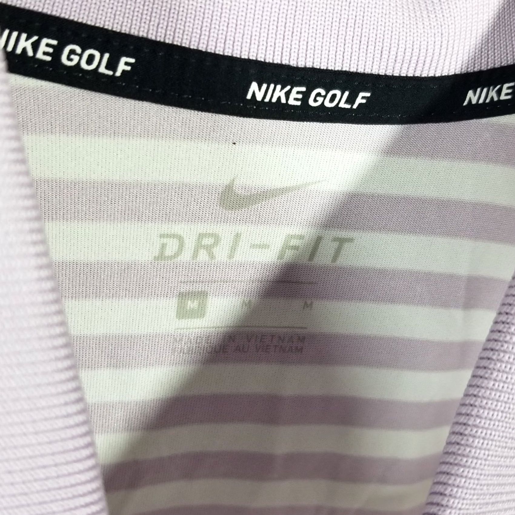 Nike Nike Golf Polo Shirt M Mens Purple White Striped Dri-FIT Victory 91% Polyester 9% Spandex Short Sleeve Breathable Activewear Polo Size US M / EU 48-50 / 2 - 4 Thumbnail