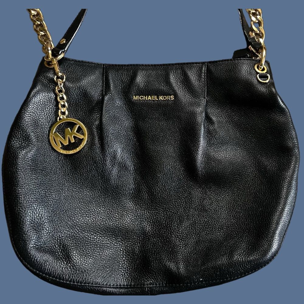 Michael Kors MICHAEL KORS Bedford Shoulder Bag PEBBLED Leather Convertible Purse Large Black EUC Bags Womens Size ONE SIZE - 1 Thumbnail