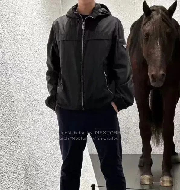 Prada Black Hooded Light Jacket with Zip Pockets. Size US M / EU 48-50 / 2 - 8 Thumbnail