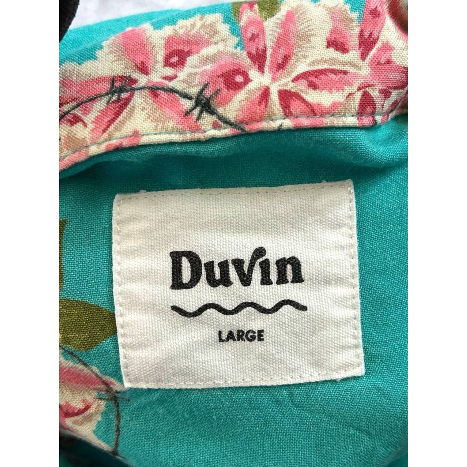 Vintage Duvin Men's Hawaiian Shirt Button-Up Casual Floral Short Sleeve Blue Size US L / EU 52-54 / 3 - 3 Thumbnail