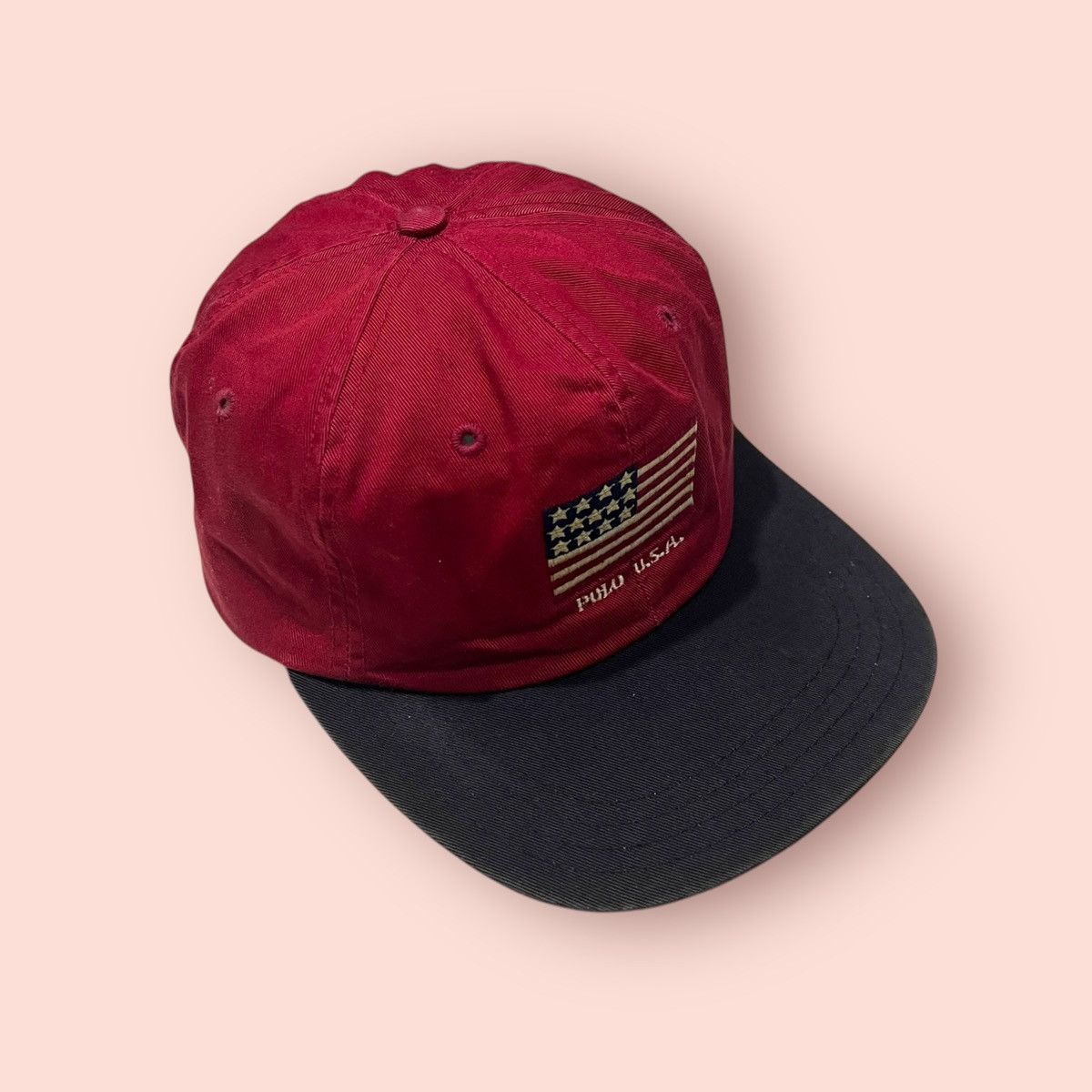 Polo Ralph Lauren × Ralph Lauren VINTAGE POLO USA EMBROIDERED FLAG LOGO STRAPBACK CAP Size ONE SIZE - 4 Thumbnail