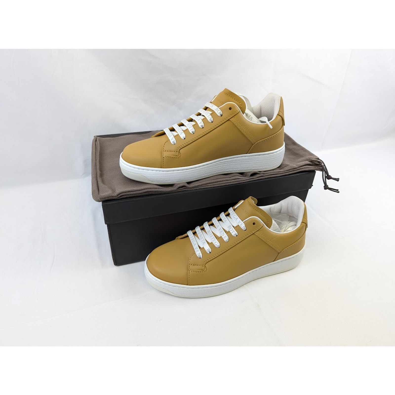 Bottega Veneta o1rshd1 Bolt Calf Sneaker Pelle S.GOMM in Butterscotch Size US 7.5 / EU 40-41 - 22 Thumbnail