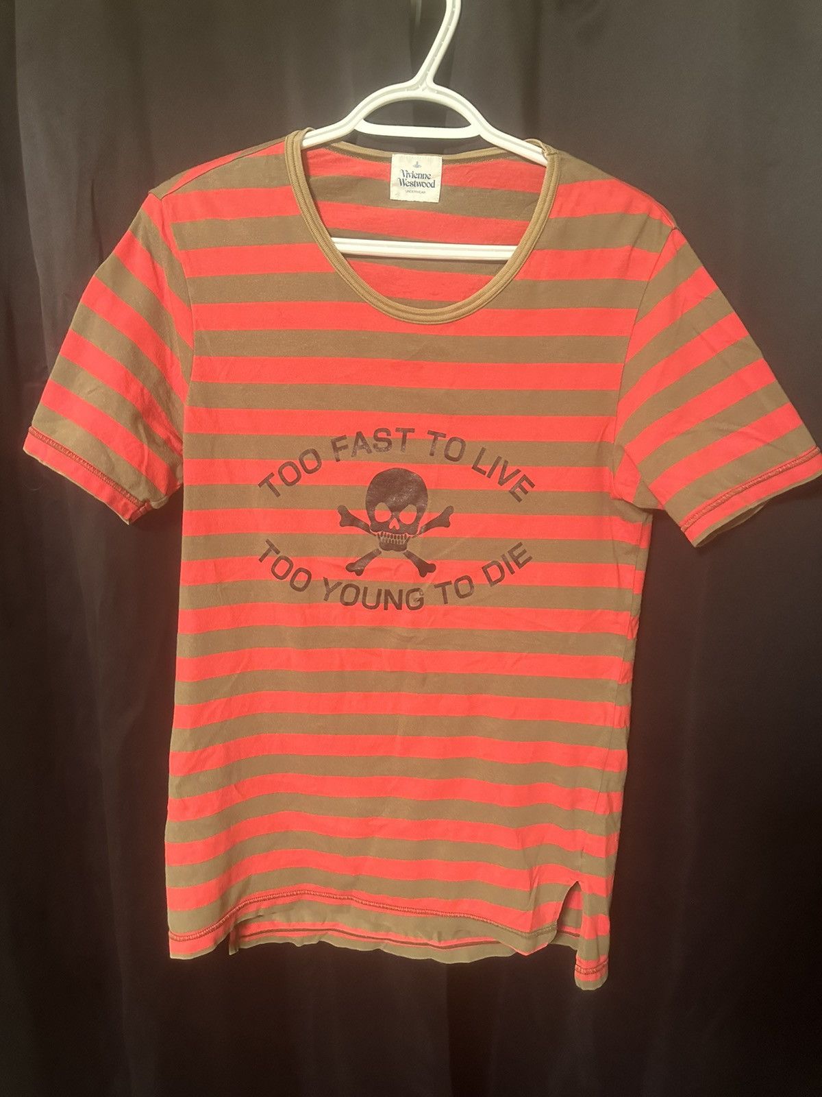 Vivienne Westwood Too Fast To Live ☠️ Too Young To Die Striped Tee Size US M / EU 48-50 / 2 - 1 Thumbnail