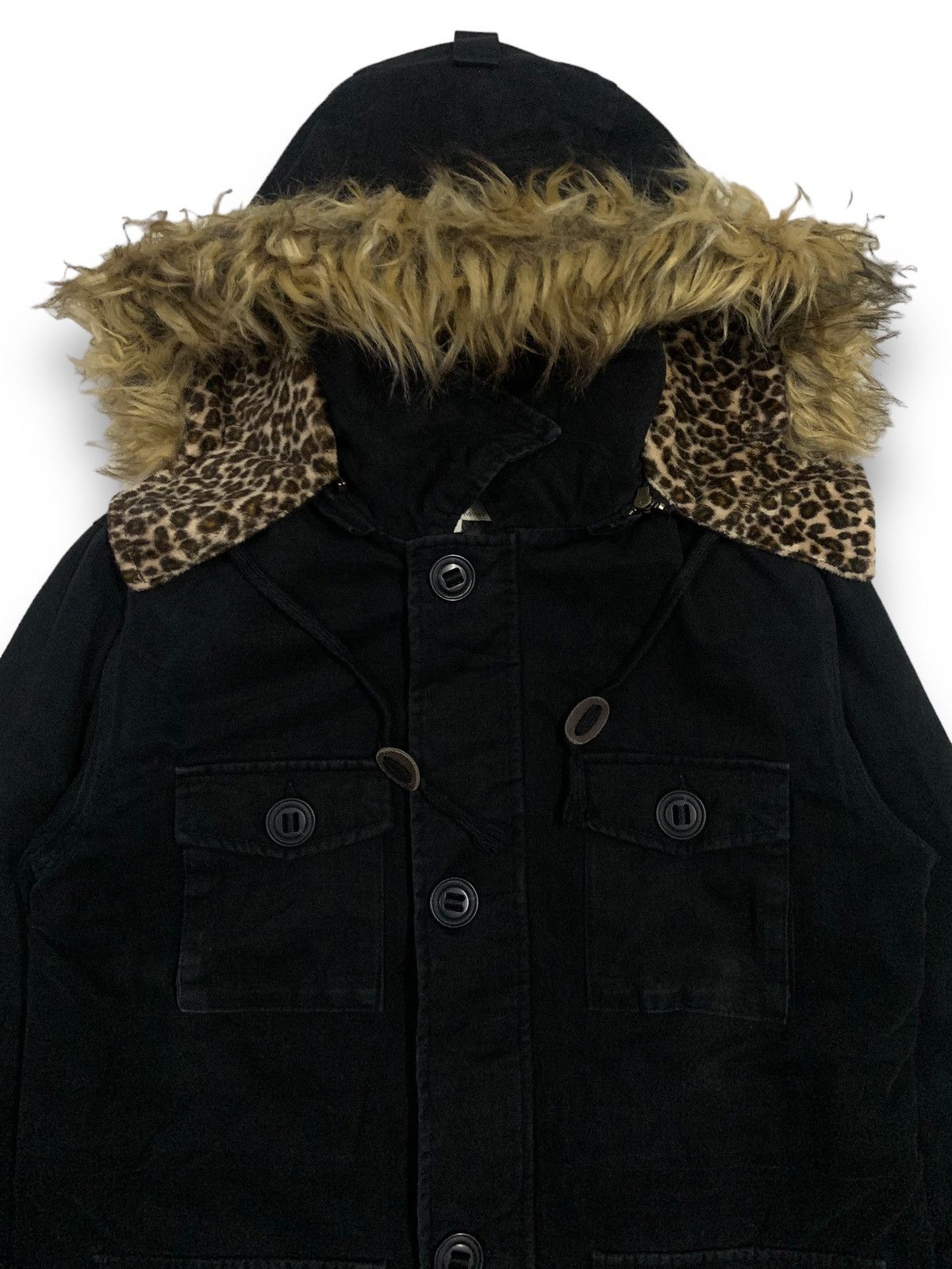 14th Addiction Japanese Black Thread Multipockets Faux Fur Leopard Jacket Size US M / EU 48-50 / 2 - 5 Thumbnail