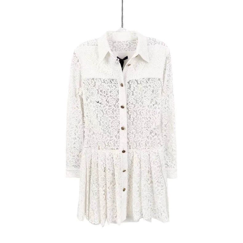 Louis Vuitton Louis Vuitton Acetate/viscose white lace floral long-sleev Size XS / US 0-2 / IT 36-38 - 1 Thumbnail