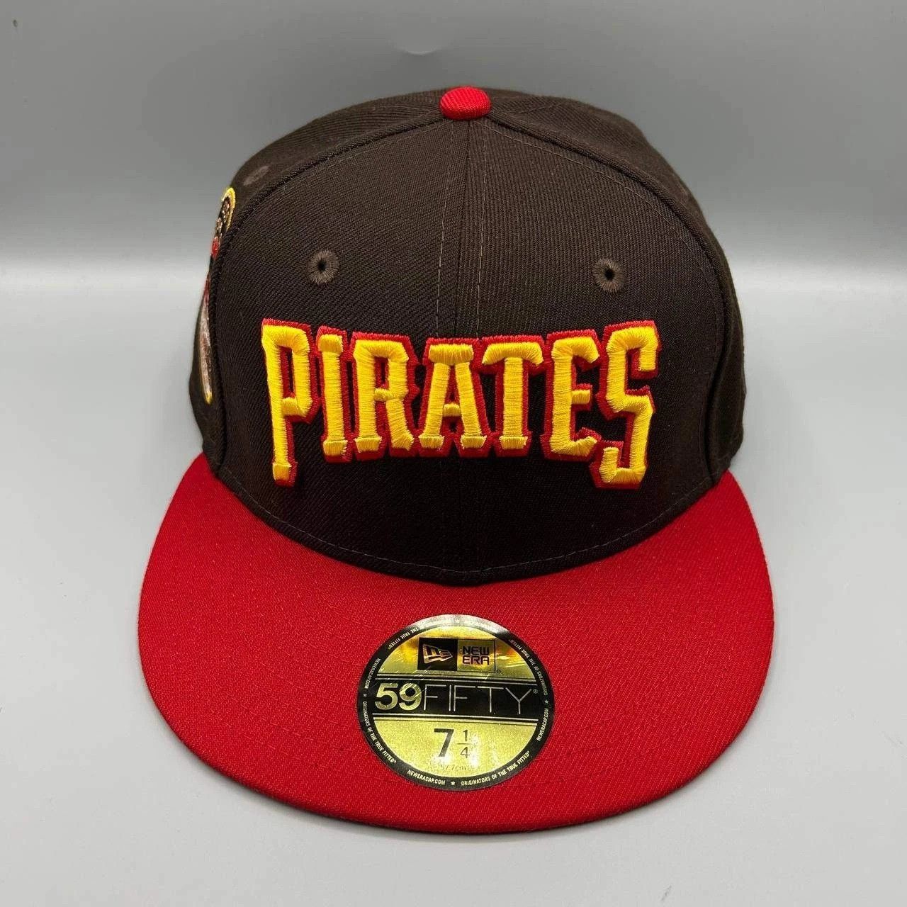 New Era Pittsburgh Pirates Hat Men 7 1/4 Brown Red MLB Fitted Cap Size ONE SIZE - 1 Thumbnail