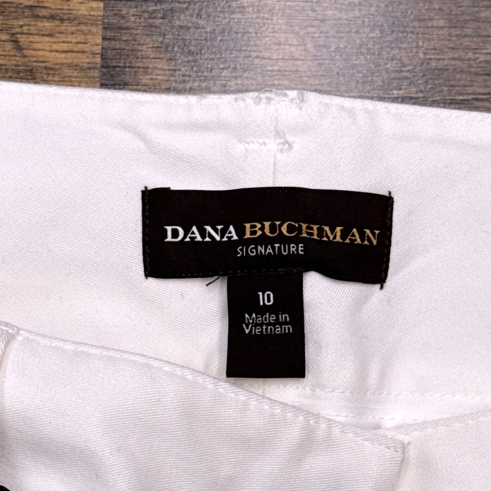 Vintage Dana Buchman Capri Pants Womens 10 White High Rise Stretch Belt New Size 32" / US 10 / IT 46 - 6 Thumbnail