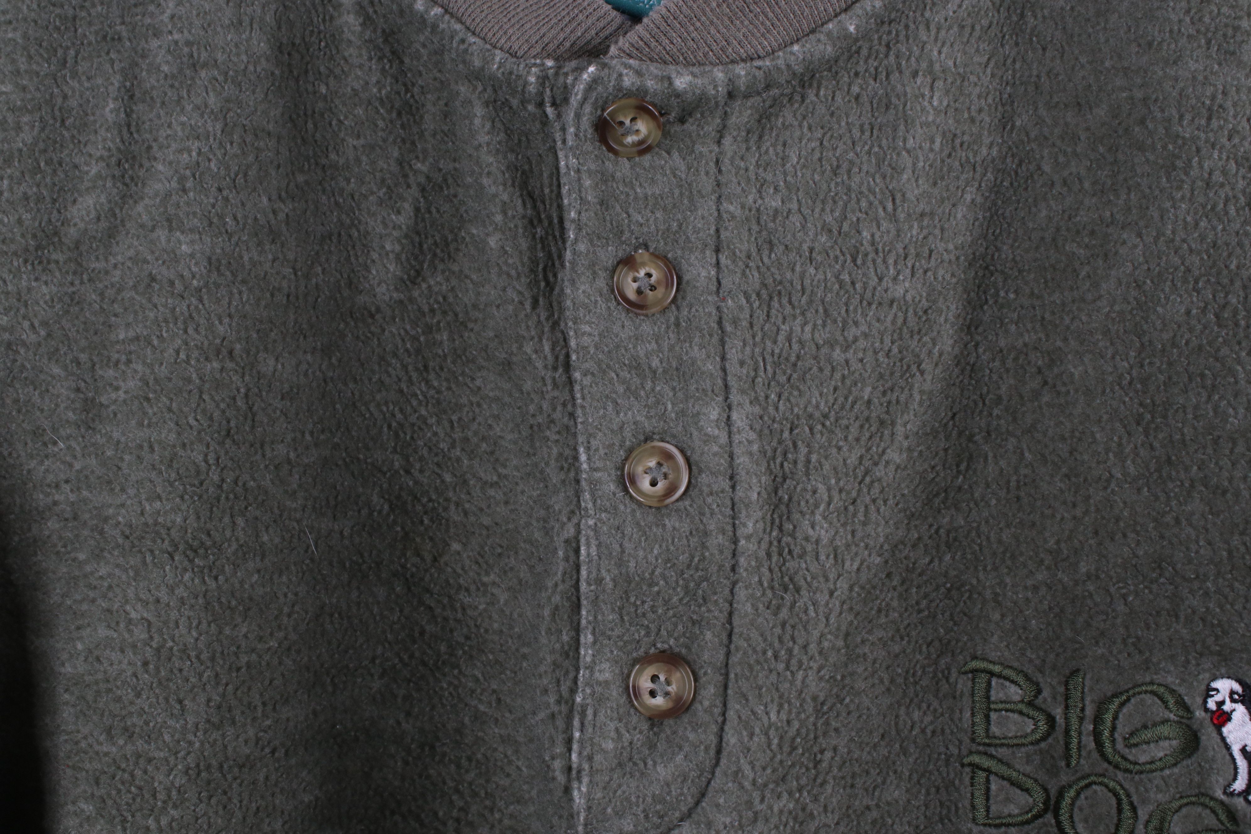 Big Dogs × Vintage Vintage 90s Big Dogs Spell Fleece Henley Sweatshirt Green Size US S / EU 44-46 / 1 - 5 Thumbnail
