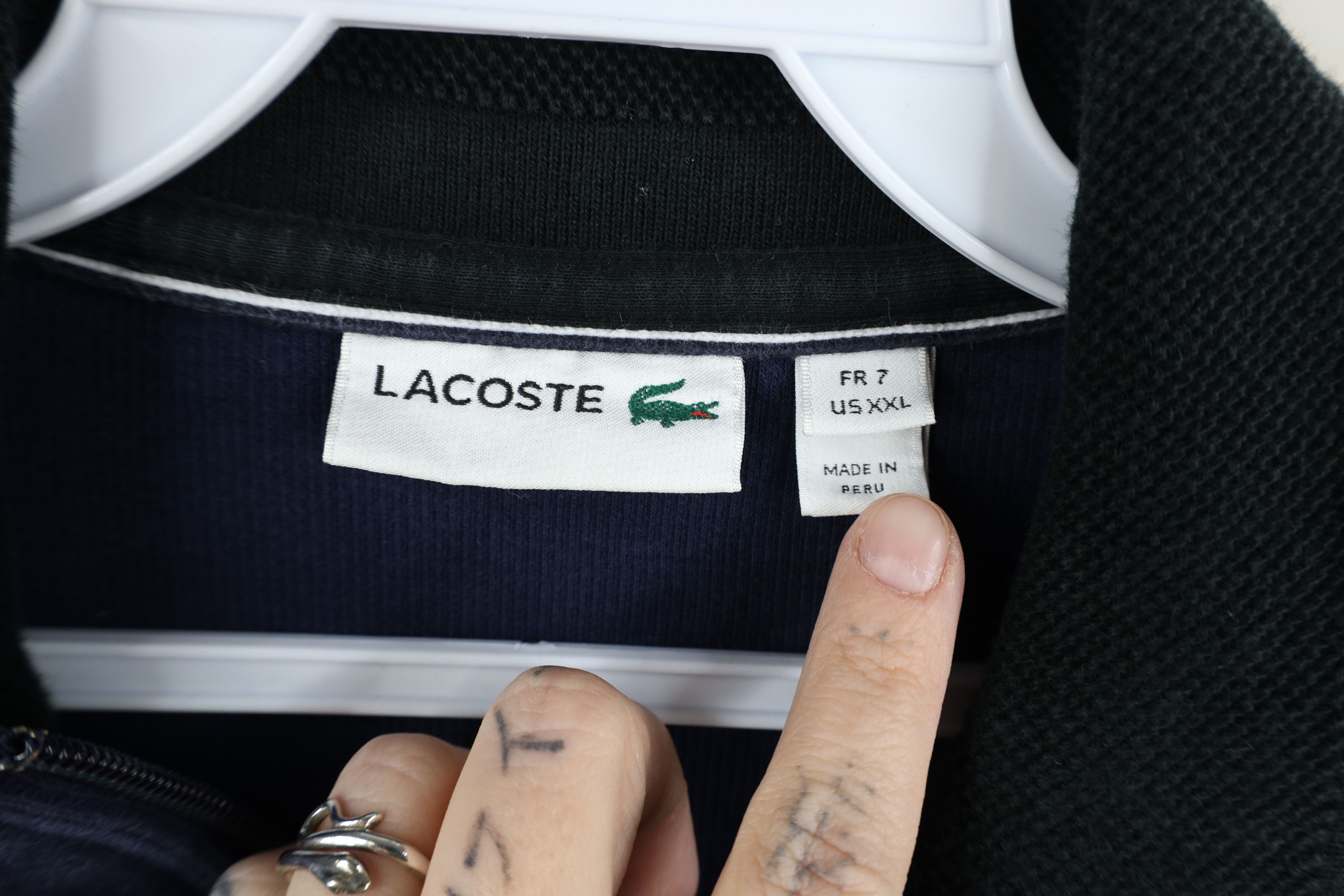 Lacoste Lacsote Logo Ribbed Knit Half Zip Pullover Sweater Blue Size US XXL / EU 58 / 5 - 5 Thumbnail