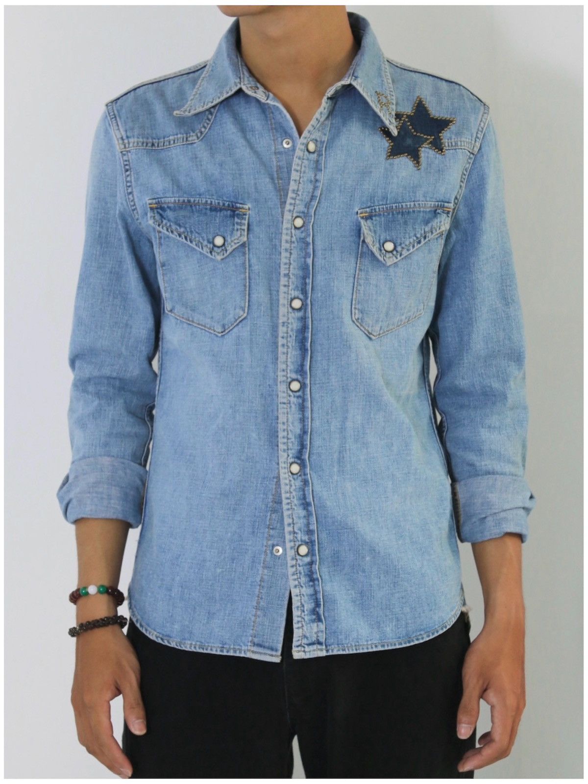 Remi Relief REMI RELIEF STARS STUDDED DENIM WESTERN SHIRT Size US S / EU 44-46 / 1 - 3 Thumbnail