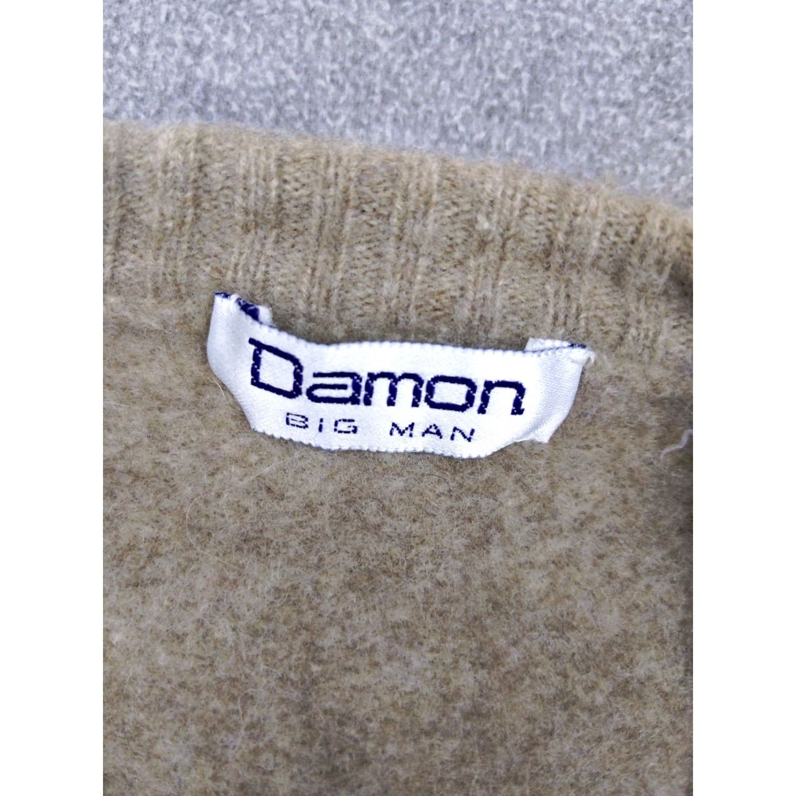 Vintage Damon Womens M Beige Stripe 100% Merino Wool Pullover 3/4 Sleeve V-Neck Sweater Size M / US 6-8 / IT 42-44 - 4 Thumbnail