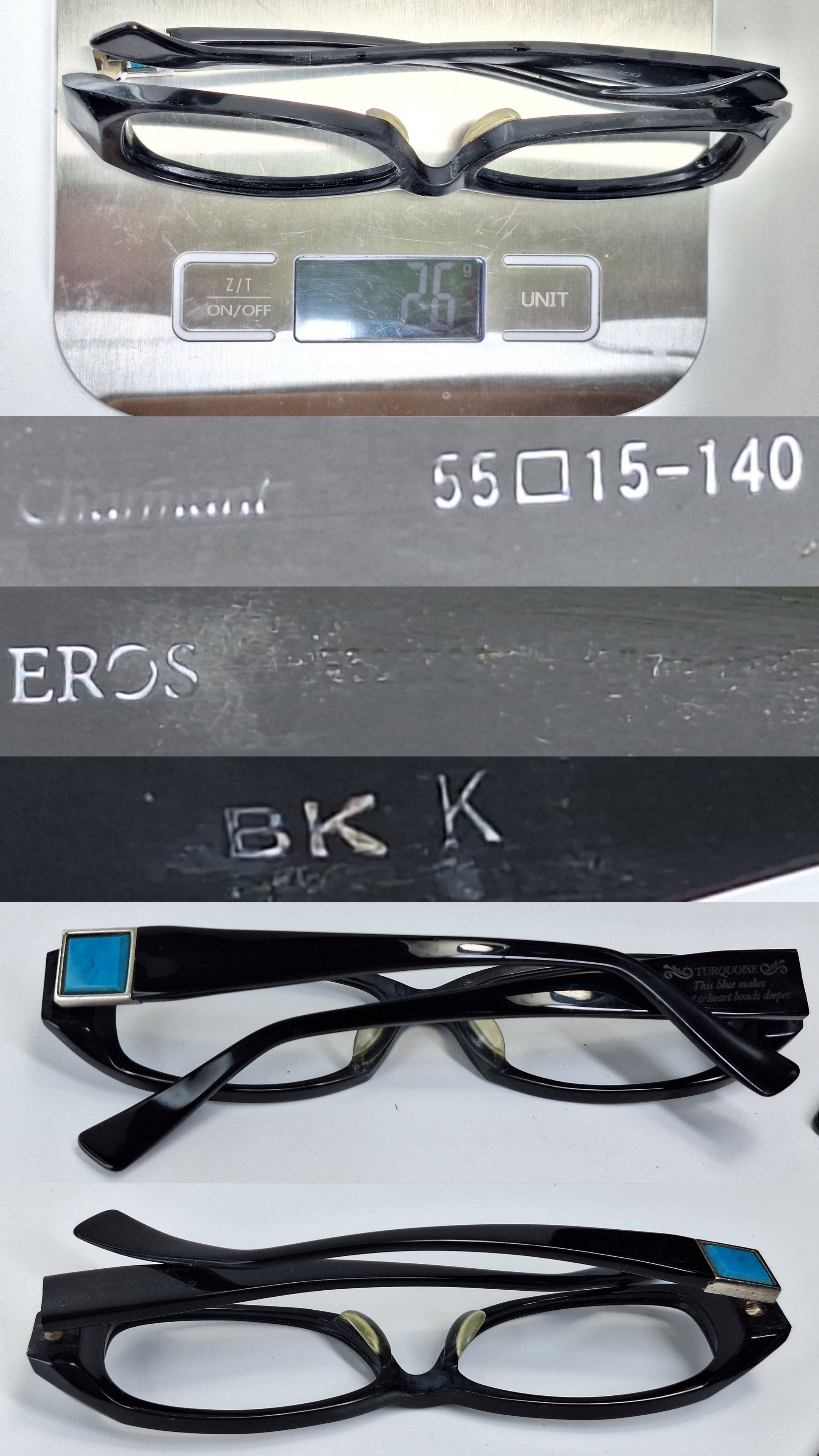Other Charmant EROS EE22926 Natural Turquoise Acetate Eyeglass Size ONE SIZE - 7 Thumbnail