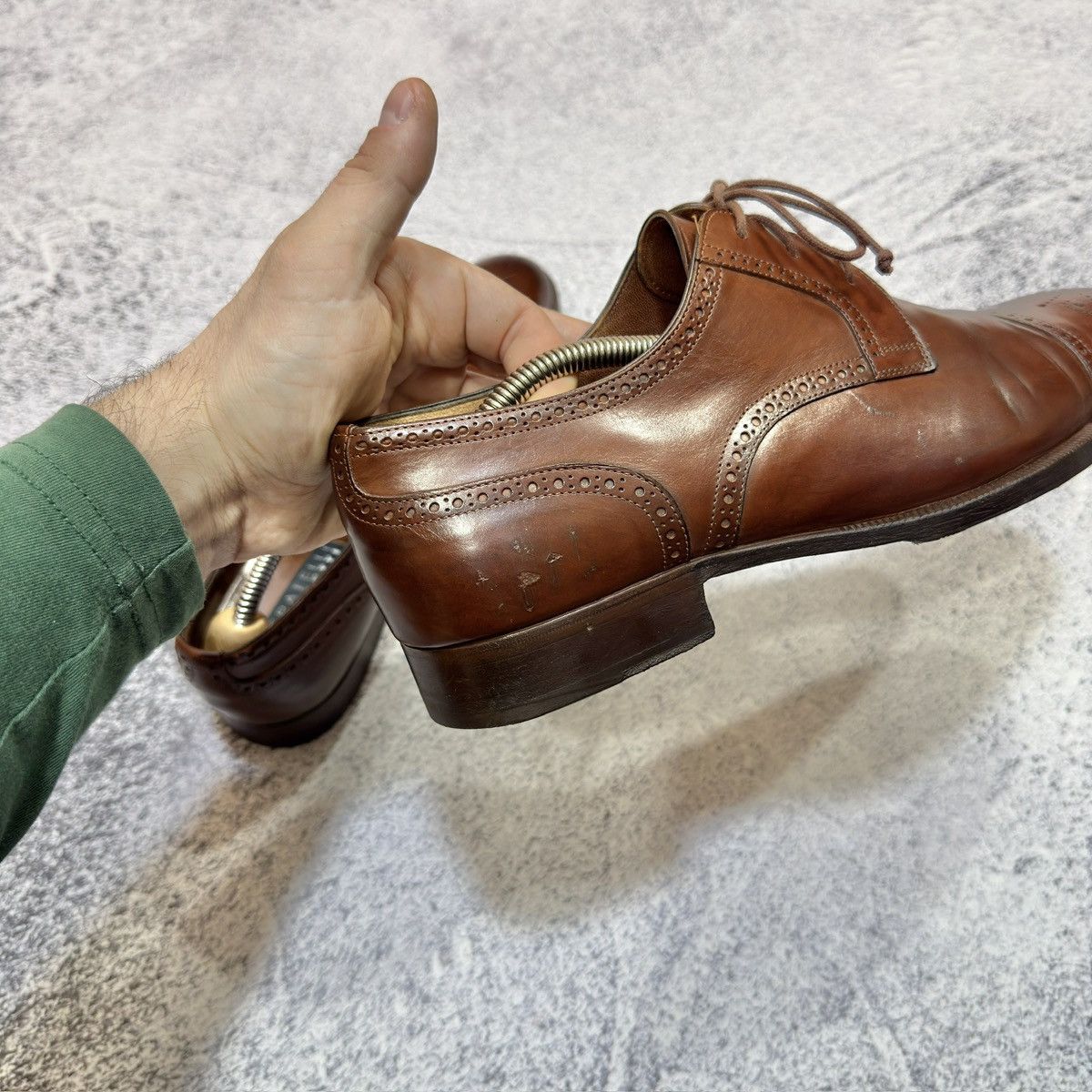 Fratelli Rossetti × Handmade Fratelli Rosetti Italy Derby Brogues US9.5 UK8.5 EU42.5 Size US 9.5 / EU 42-43 - 12 Thumbnail