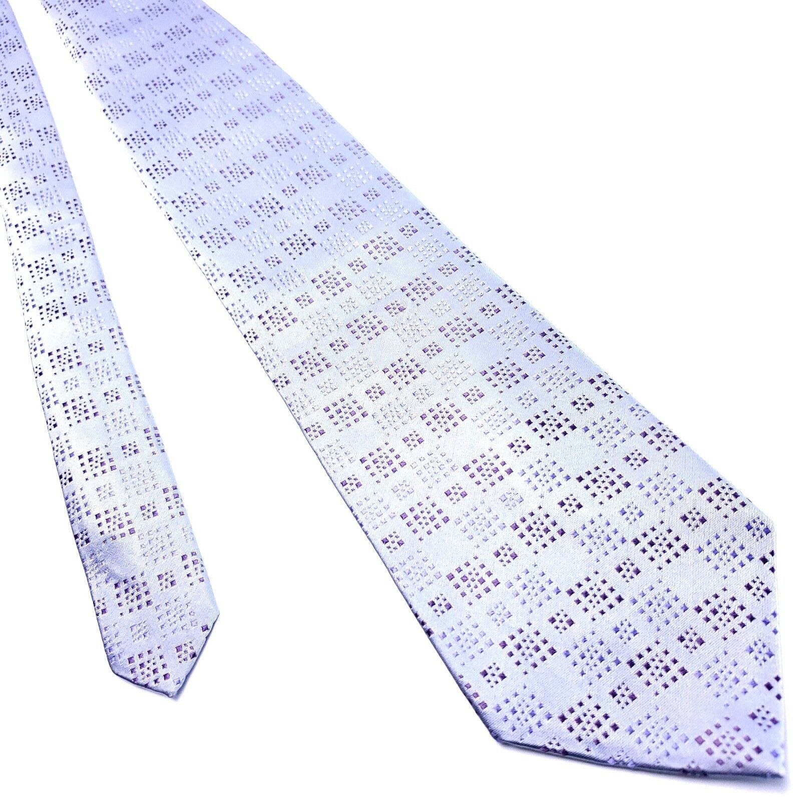 Pierre Cardin Pierre Cardin Purple Silk Tie Geometric Size ONE SIZE - 1 Thumbnail