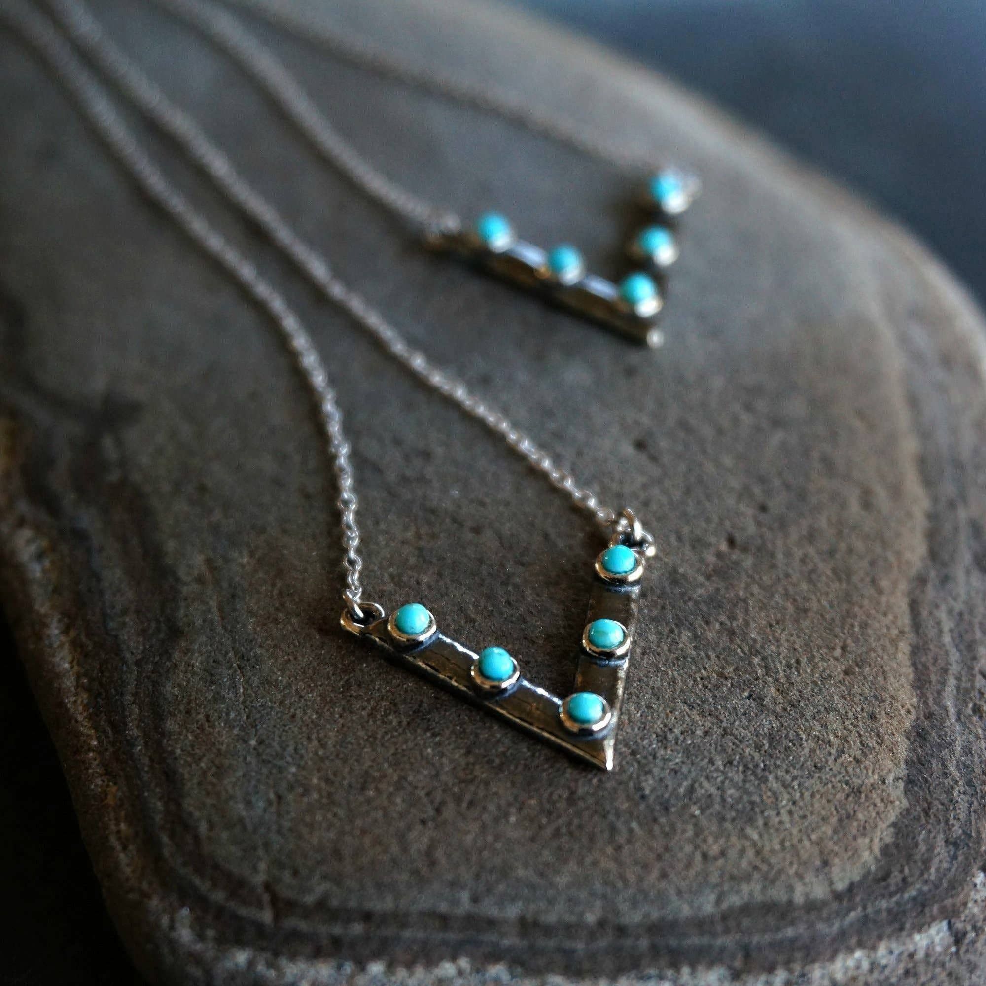 Other Native American Triangular Turquoise Pendant Necklace in Ste Size ONE SIZE - 8 Thumbnail