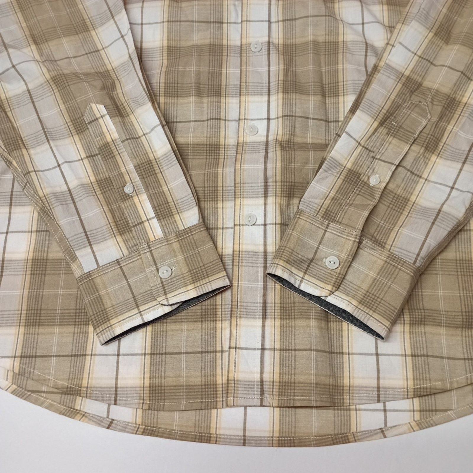 Lee Lee Men's Stretch Plaid Button Shirt Men's Size L Desert Sun Size US L / EU 52-54 / 3 - 2 Thumbnail
