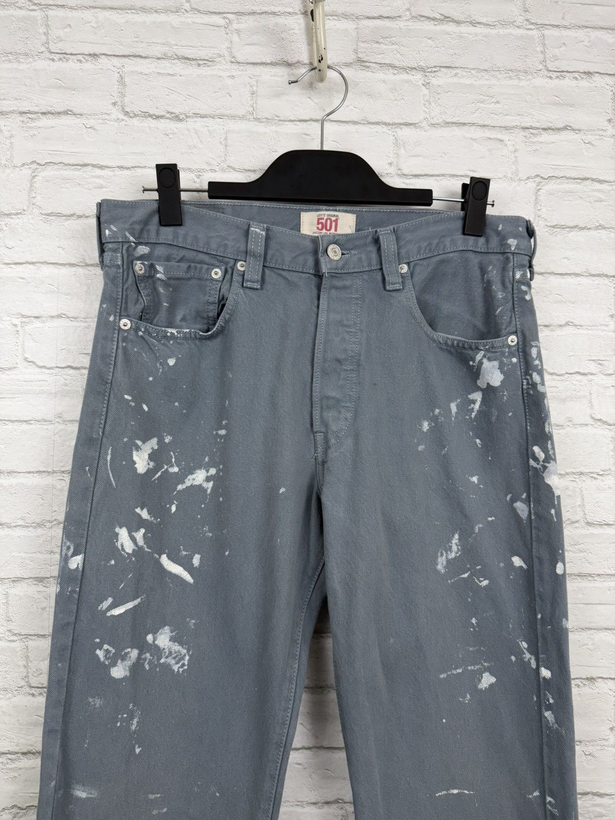 Levi's (33x33) PAINT THRASHED FADED Blue Levi’s 501 Jeans Size US 33 - 7 Thumbnail