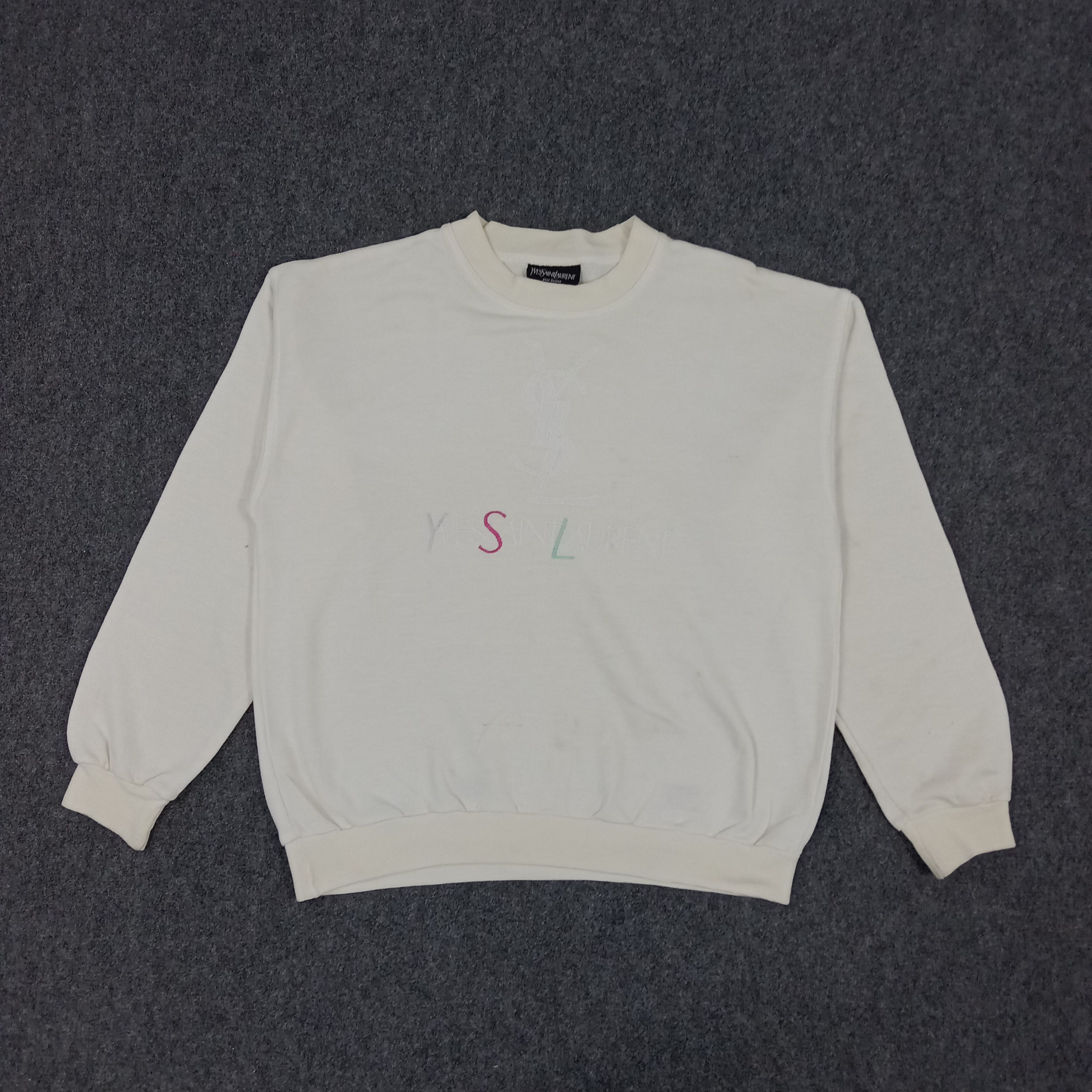 Yves Saint Laurent Italian Designer Embroidery Sweatshirt