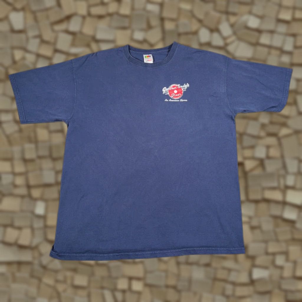 Fruit Of The Loom VINTAGE Gunther Toody's Diner Shirt T-Shirt Adult XL Blue 1950s USA 90s Mens Size US XL / EU 56 / 4 - 1 Thumbnail
