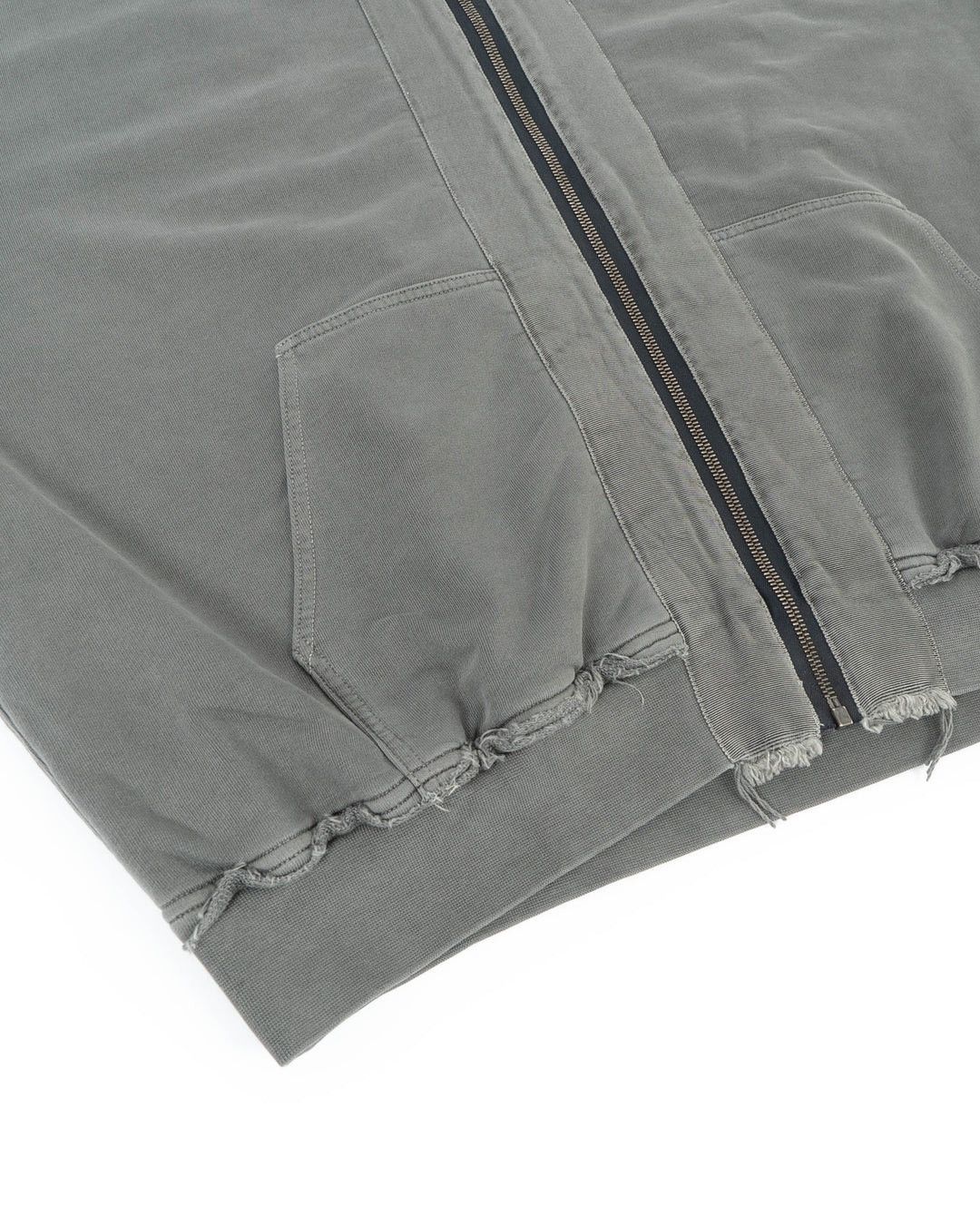 Haider Ackermann Washed Grey Distressed Double Layer Zip-Hoodie Size US L / EU 52-54 / 3 - 3 Thumbnail