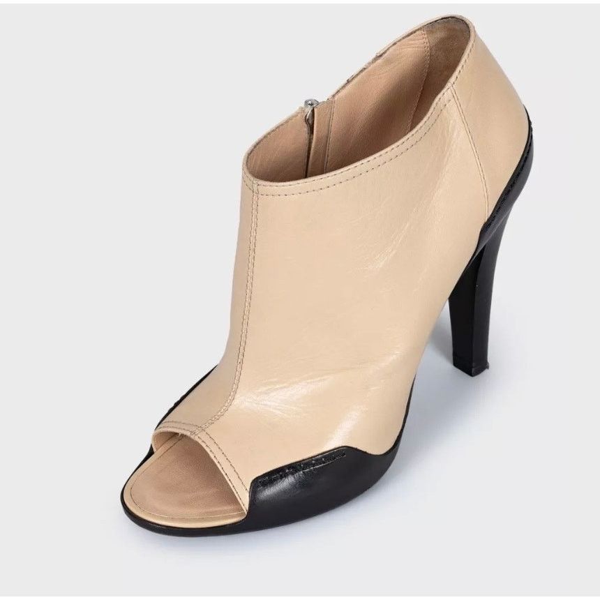 Chanel Chanel Beige Leather Open-Toe Ankle Booties - Size 40.5 Size US 9.5 / IT 39.5 - 3 Thumbnail