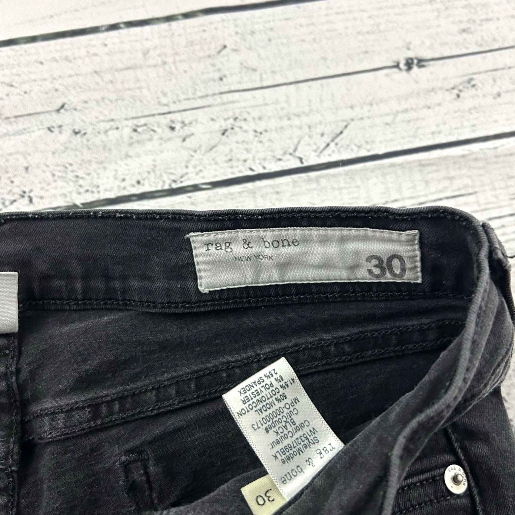 Rag & Bone rag & bone High Rise Skinny Black Wash Denim Jeans Women's 30 Jeans Clothing Women Black 30 Skinny Rag & Bone Size 30" / US 8 / IT 44 - 3 Thumbnail