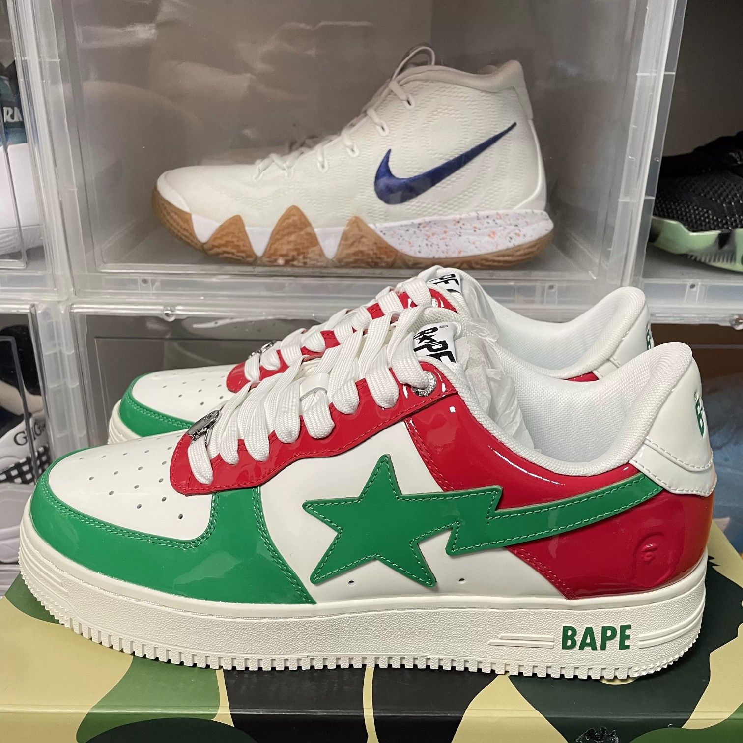 Bape A Bathing Ape Patent Leather Bapesta Sneakers US 11 Size US 12 / EU 45 - 1 Thumbnail
